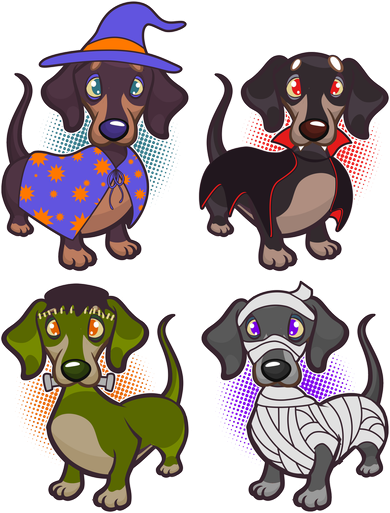 Cute Halloween Dachshunds  Women's Sweatshirt